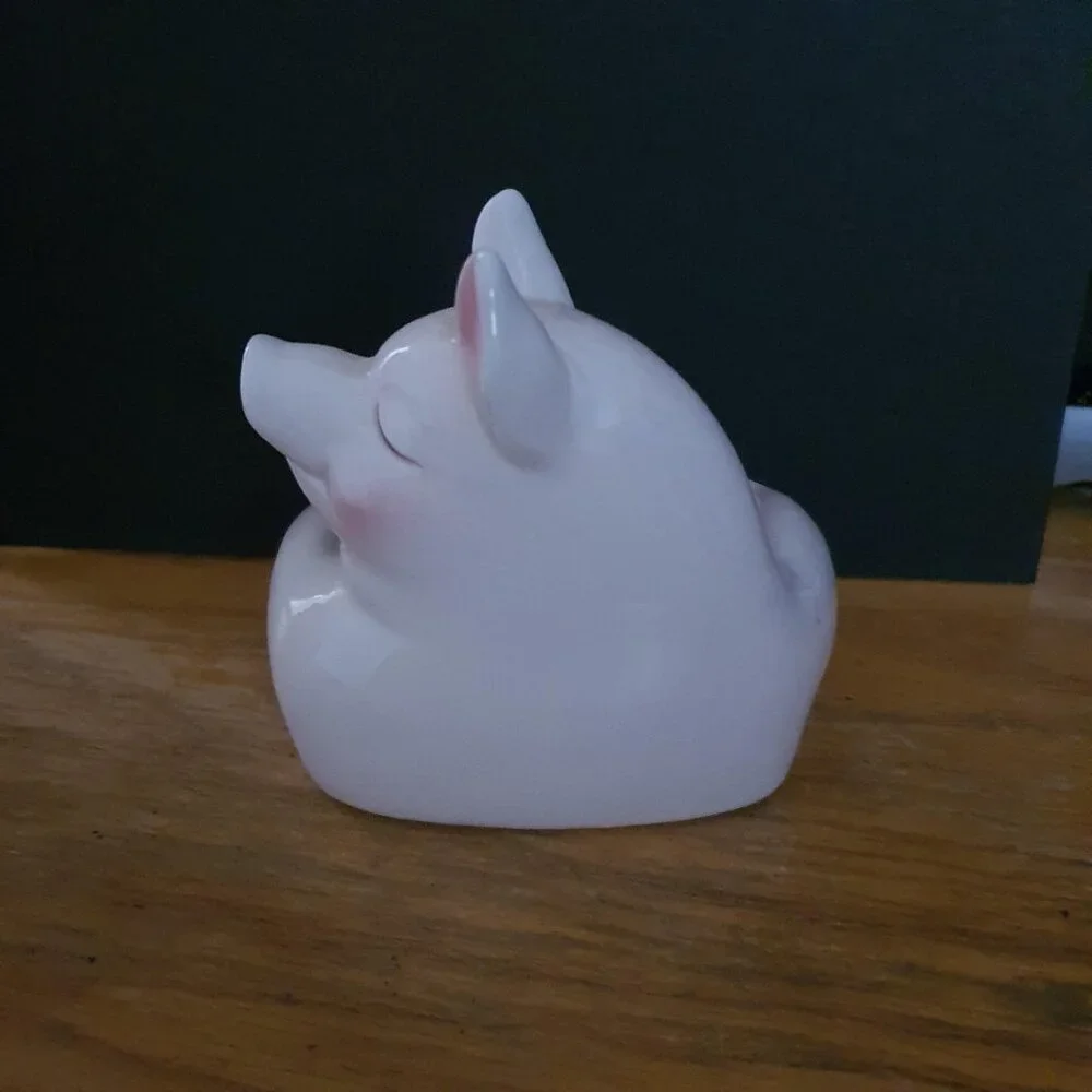 Vintage Fitz & Floyd Pink Pig Business Card Holder or Artificial Sweetener Dish